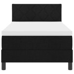 vidaXL Lit avec sommier à ressorts et matelas & LED noir 90x200 cm tissu
