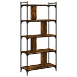vidaXL Bibliothèque 5 niveaux chêne fumé 76x32x158cm bois d'ingénierie