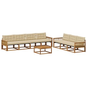 vidaXL Ensemble de canapés d'extérieur 8 Pièces Naturel et Beige