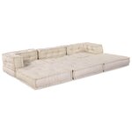 vidaXL Canapé modulaire 3 Pièces Crème tissu