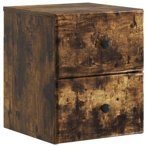 vidaXL Cabinet de chevet mural Chêne fumé 34 5 x 33 x 40 cm
