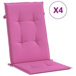 vidaXL Coussins de chaise à dossier haut lot de 4 rose tissu