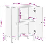 vidaXL Armoire latérale noir 60x33x75 cm bois massif de manguier