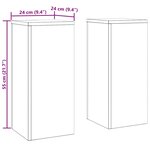 vidaXL Supports pour plantes 2 Pièces Blanc 24 x 24 x 55 cm Acier