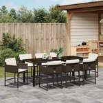 vidaXL Ensemble de salle à manger pour jardin 9 Pièces Marron polyrotin