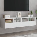 vidaXL Meubles TV muraux 2 Pièces blanc 60x30x30 cm bois d'ingénierie