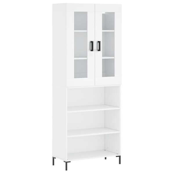 vidaXL Buffet haut Blanc 69 5x34x180 cm Bois d'ingénierie
