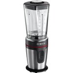 Bosch mini blender mixx2go - 350 w- 2 vitesses-bol mixeur 600ml- lames inox- fonction glace pilée - noir et inox brossé