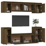 vidaXL Meubles TV 6 Pièces Marron miel Bois massif de pin