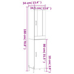 vidaXL Buffet haut Blanc 34 5x34x180 cm Bois d'ingénierie