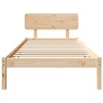 vidaXL Cadre de lit avec tête de lit Naturel 90 x 190 cm Pin massif