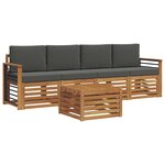 vidaXL Ensemble de canapés d'extérieur 5 pc Naturel et Anthracite