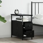 vidaXL Cabinet de chevet avec tiroir 2 Pièces Chêne noir 30 x 60 x 60 cm