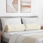 vidaXL Coussins d'accent 2 Pièces Crème Ø 25 x 70 cm