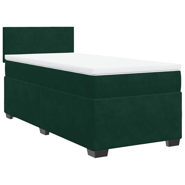 vidaXL Sommier à lattes de lit et matelas Vert foncé 80x200 cm Velours