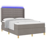 vidaXL Lit à ressorts avec matelas Taupe 140 x 190 cm tissu