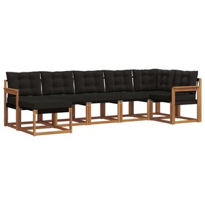 vidaXL Ensemble de canapés d'extérieur 7 pc Naturel et Noir