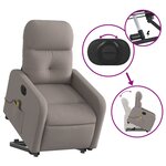 vidaXL Fauteuil inclinable de massage électrique Taupe Tissu