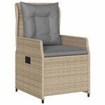 vidaXL Ensemble de salle à manger pour jardin 3 Pièces Beige polyrotin