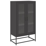 vidaXL Buffet haut noir 68x39x123 cm acier