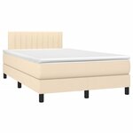 vidaXL Sommier à lattes de lit avec matelas Crème 120x200 cm Tissu