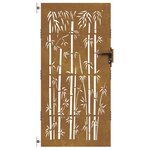 vidaXL Portail de jardin 85x175 cm acier corten design de bambou