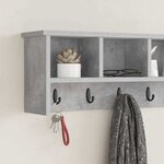 vidaXL Porte-manteau mural avec étagère Gris béton 100 x 16 x 26 cm