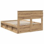 vidaXL Cadre de lit Chêne artisan 150 x 200 cm Bois de pin massif