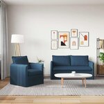 vidaXL Ensemble de Canapés 2 pc Bleu Tissu