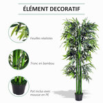 Bambou artificiel xxl 1 80h m 1105 feuilles denses réalistes pot inclus noir vert