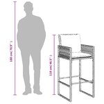 vidaXL Tabourets de bar jardin coussins lot de 2 marron résine tressée