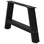 vidaXL Pieds de table basse en forme de A  2 pièces  noir  70 x (30-31) cm  acier