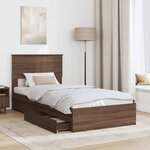 vidaXL Lit de Rangement Chêne brun 75 x 190 cm Bois d'ingénierie