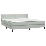 vidaXL Sommier à lattes de lit et matelas gris clair 180x220cm velours