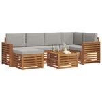 vidaXL Ensemble de canapé d'angle 7 Pièces Gris Naturel et Clair