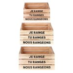 Cagettes de rangement la vie en famille (lot de 3)