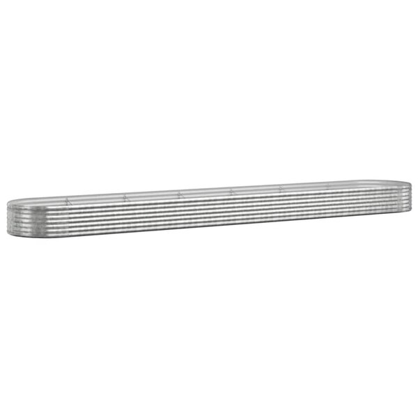 vidaXL Lit surélevé de jardin Acier enduit de poudre Argenté