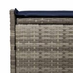 vidaXL Banc de rangement extérieur coussin gris 100 cm résine tressée
