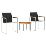vidaXL Ensemble de repas extérieur 3 Pièces Bois de teck solide