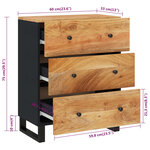 vidaXL Buffet 60x33x75 cm Bois massif d'acacia