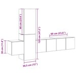 vidaXL Ensemble de meubles TV 5 Pièces Blanc Bois d'ingénierie