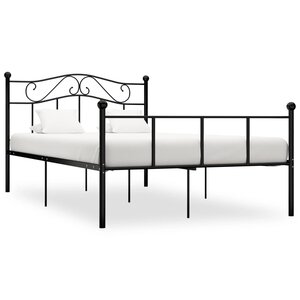 vidaXL Cadre de lit sans matelas noir métal 160x200 cm