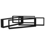 vidaXL Étagères cube murales 4 Pièces noir 100x15x30 cm bois d'ingénierie
