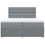 vidaXL Sommier à lattes de lit avec matelas Gris clair 200x200cm Tissu