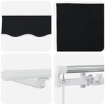 vidaXL Store rétractable manuel avec LED noir 450x350 cm