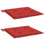 vidaXL Coussins de chaise de jardin lot de 2 rouge 50x50x4 cm