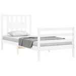 vidaXL Cadre de lit sans matelas blanc bois massif