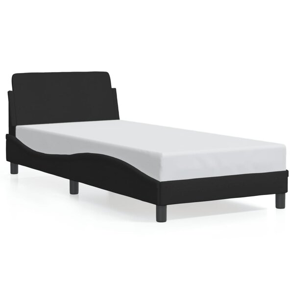 vidaXL Cadre de lit avec tête de lit sans matelas noir 80x200 cm tissu