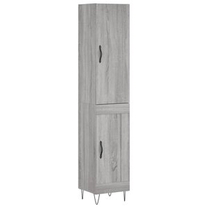 vidaXL Buffet haut Sonoma gris 34 5x34x180 cm Bois d'ingénierie