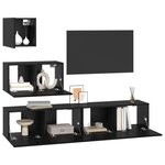 vidaXL Ensemble meuble TV 3 Pièces Chêne noir Bois d'ingénierie